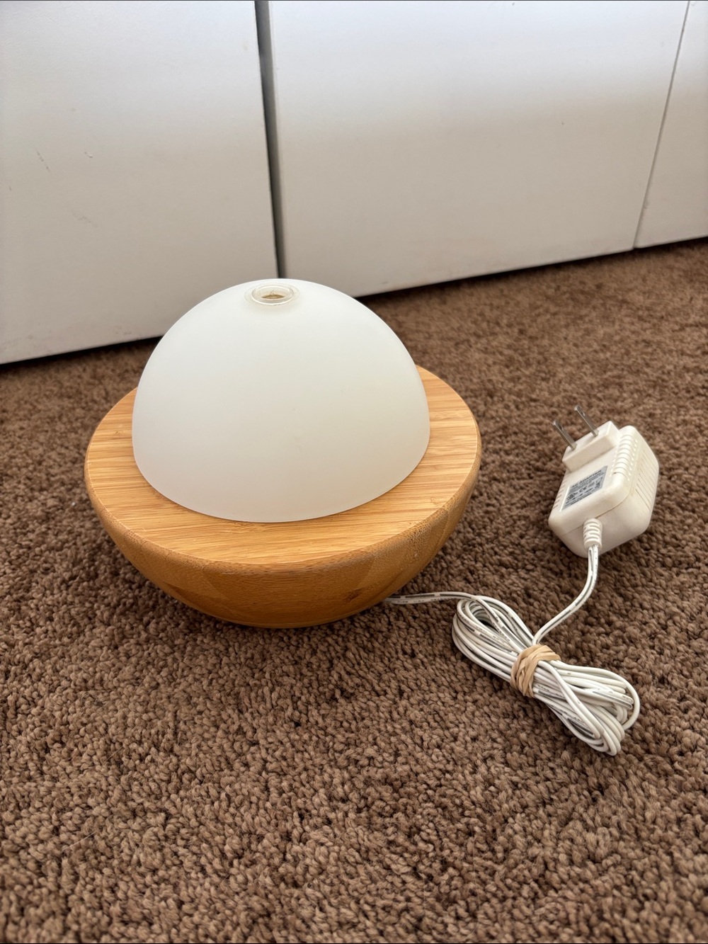Wood Base Essential Oil Diffuser with Frosted Dome